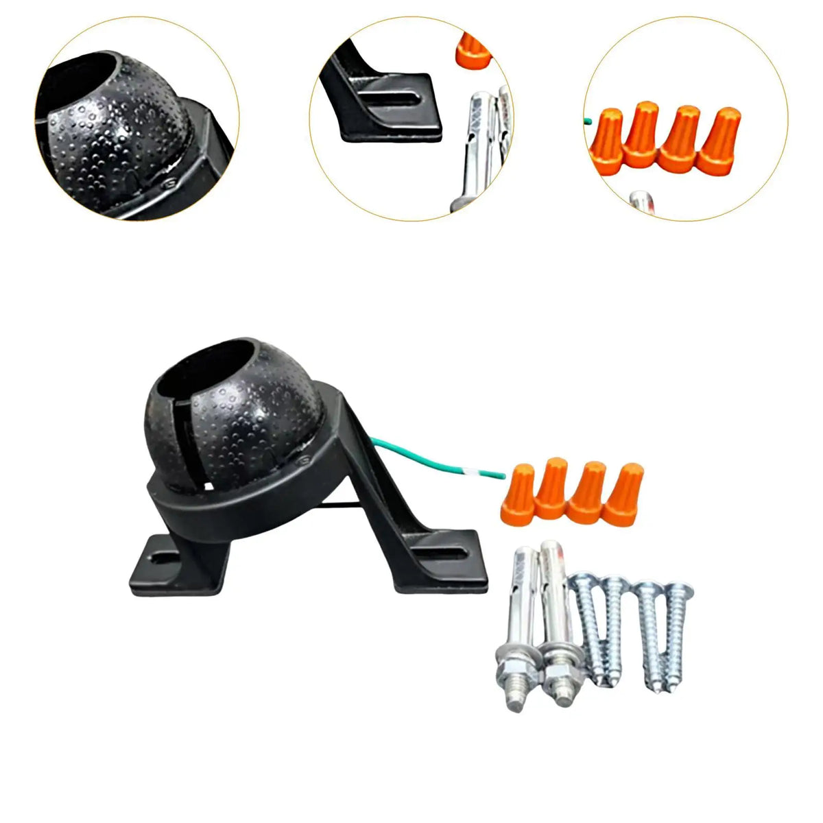 support luminaire industriel fixations visserie facile couleur noir orange argenté vert
