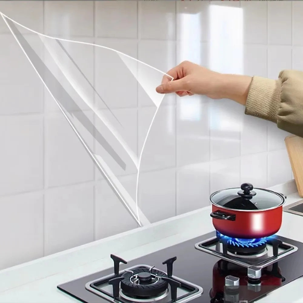 film protecteur cuisine transparent adhésif anti graisse imperméable anti tache pvc moderne rouleau large