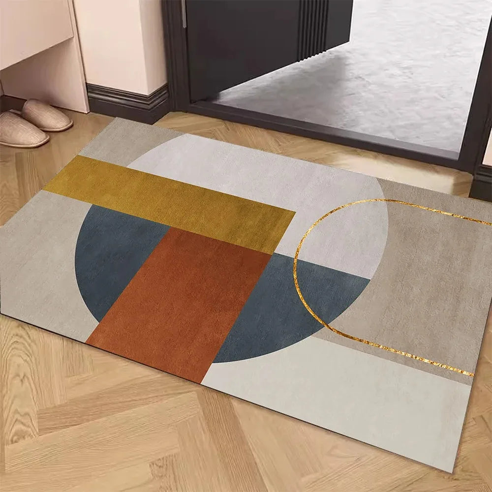 tapis gris moderne géométrique antidérapant salon porte 40x60cm 50x80cm polyester