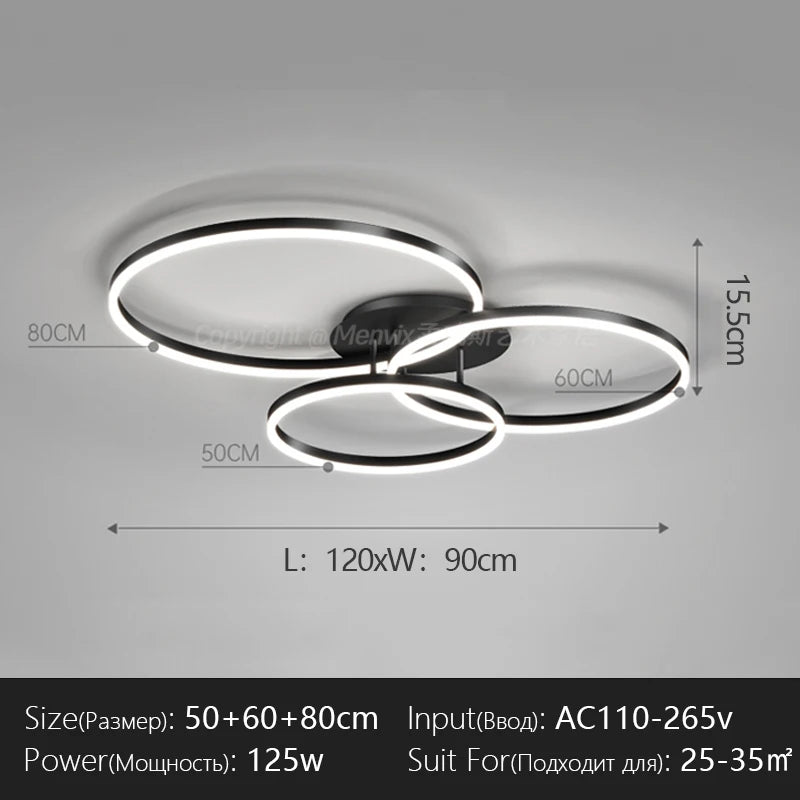 plafonnier led rond moderne luminaires salon chambre blanc noir épuré lumière dimmable