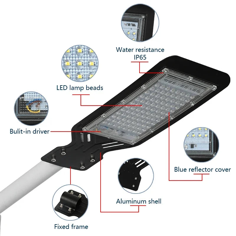 lampe rue led moderne étanche ip65 blanc noir fixée 220v