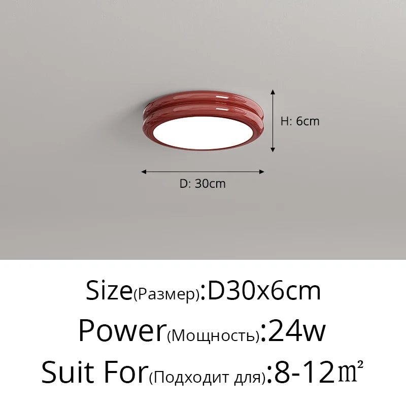 plafonnier led moderne blanc vert rouge noir 24w 30x6cm opacité