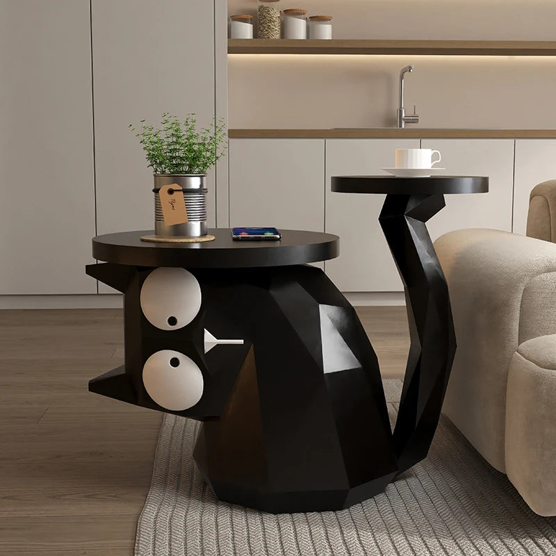 table basse forme chat moderne artistique table dappoint deco maison ornement cream