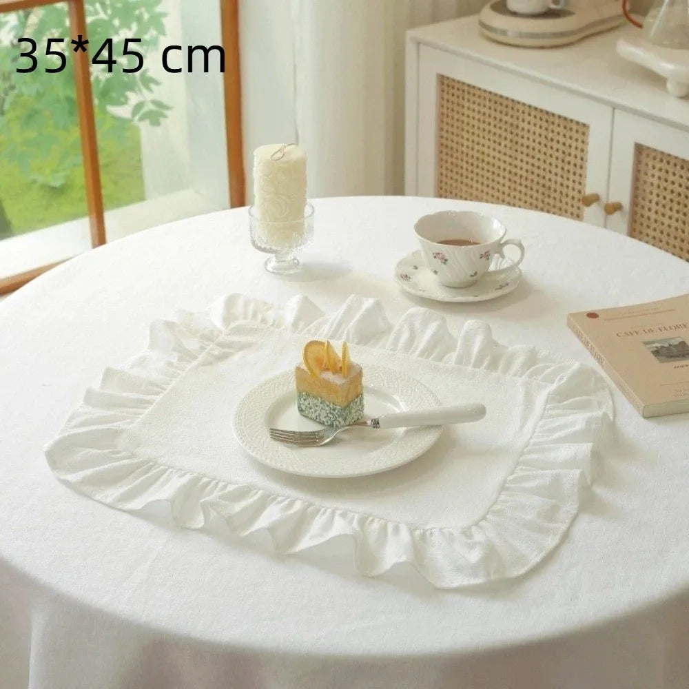 serviettes table classiques coton blanc vert rose jaune beige ruban fini bord rond dimension