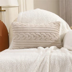housse coussin peluche super douce motif tressé vintage opacité beige adhésif canapé chaise voiture