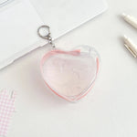 boîte transparente pvc marbrée coeurs plastique anneau métallique rangement poupées couleurs transparentes moderne minimaliste