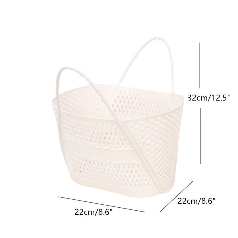 panier rangement blanc moderne poignées détachables réticulé minimaliste salle bain
