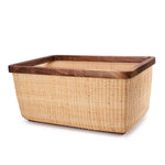 panier rotin tressé beige clair salon cuisine rangement naturel traditionnel respectueux environnement couvercle organisateur