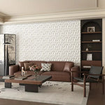 panneau mural 3D blanc motif géométrique moderne imperméable résistant humidité anti moisissure anti fumée