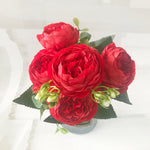bouquet fleurs artificielles pivoine rose blanches decoration maison mariage anniversaireintérieur