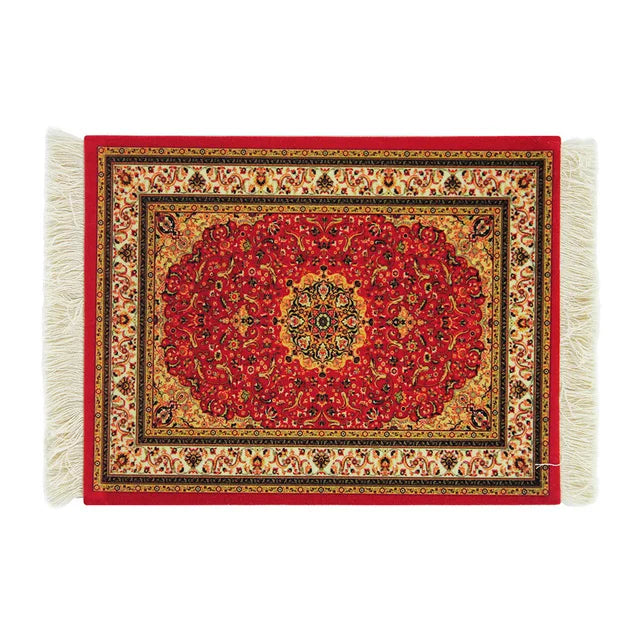 tapis sol persan motif floral classique franges décoration intérieur maison