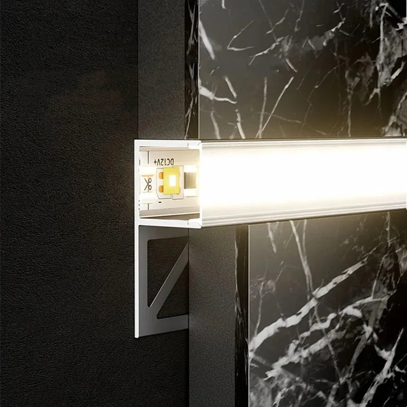 bande lumineuse led aluminium blanc moderne adhésif mur 12v 50cm