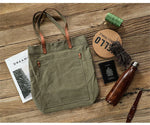 sac main vert olive toile douce fermeture éclair casual unisexe polyvalent texture tissée casual