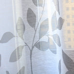 rideau feuille gris blanc transparent européen tringle chambre polyester