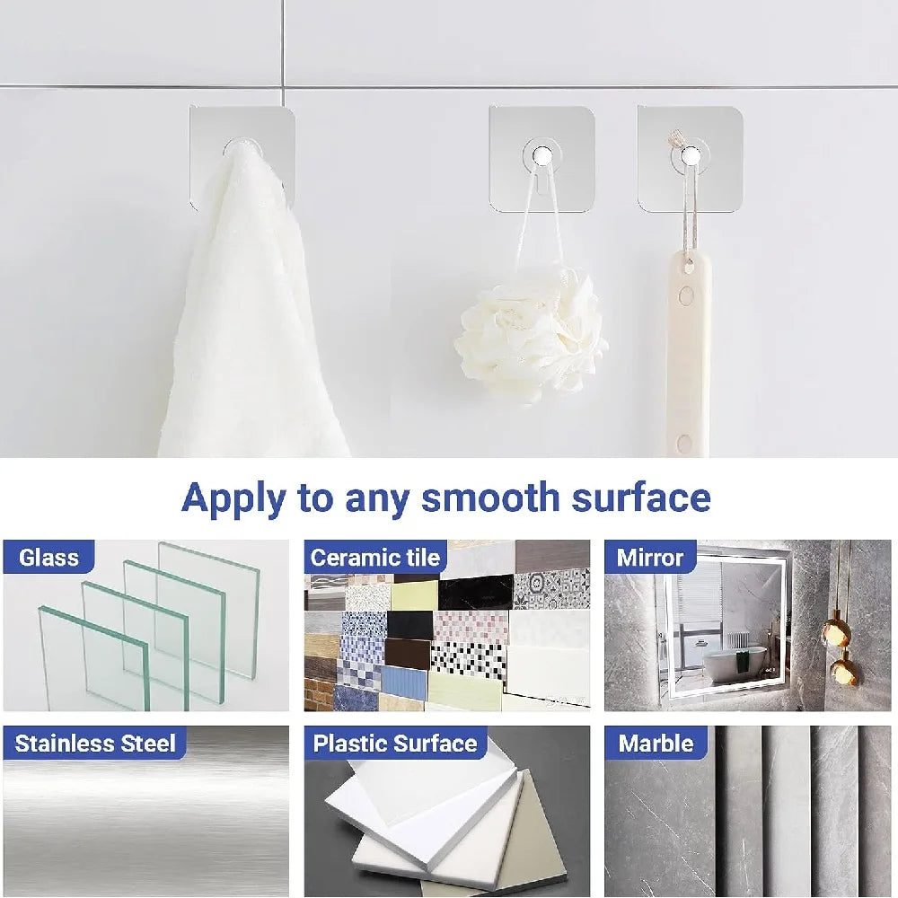 porte serviettes mural adhésif blanc moderne 5pcs 6cm 6cm plat lisse
