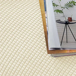 chaise moderne couverture tissu carreaux beige clair protection polyester elasthanne