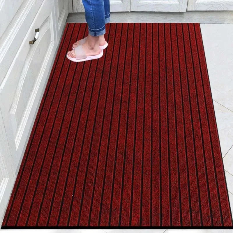 tapis sol antidérapant imperméable résistant corrossion antibactéries rayées moderne gris noir