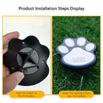 lampes solaires led patte animale exterieur decoration jardin noir blanc orangé