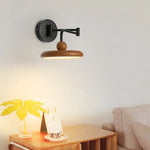 lampe murale bras articulé abatjour rond noir bois clair chrome vert moderne minimaliste