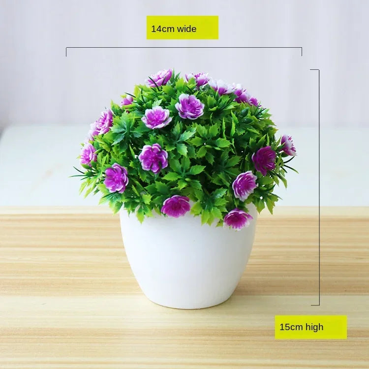 décoration intérieure pot fleurs artificielles bonsaï moderne blanc rouge violet jaune