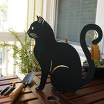 décoration jardin chat métal noir rouille silhouette animaux extérieur fleurs outils bottes jaunes