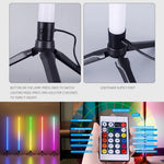lampe sol led rgb cct moderne 24 touches télécommande câble usb blanc lisse