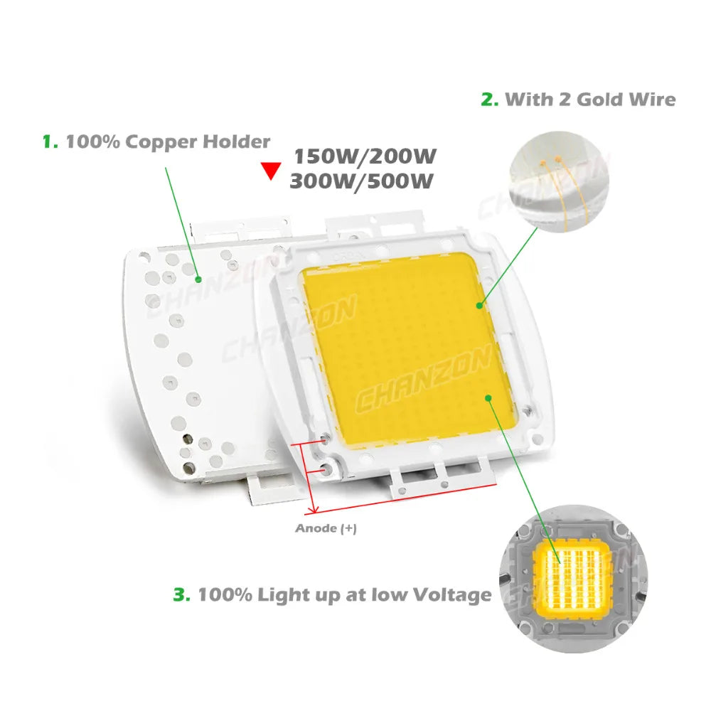 ampoule led haute puissance 150w 200w 300w 500w blanc chaud naturel diycellule spotlight mat