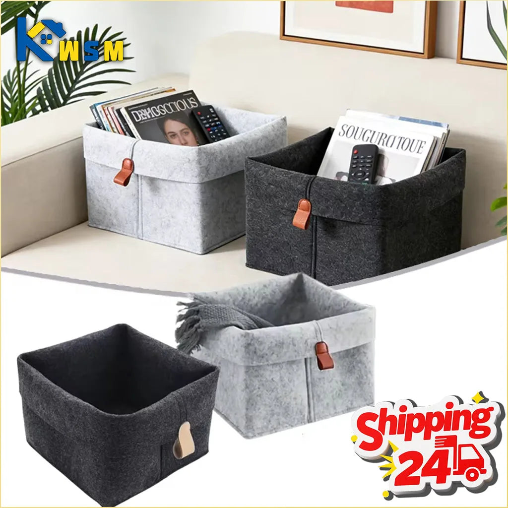 boîte rangement tissu veloutée gris clair foncée moderne pliable articles divers serviettes blanches broderie
