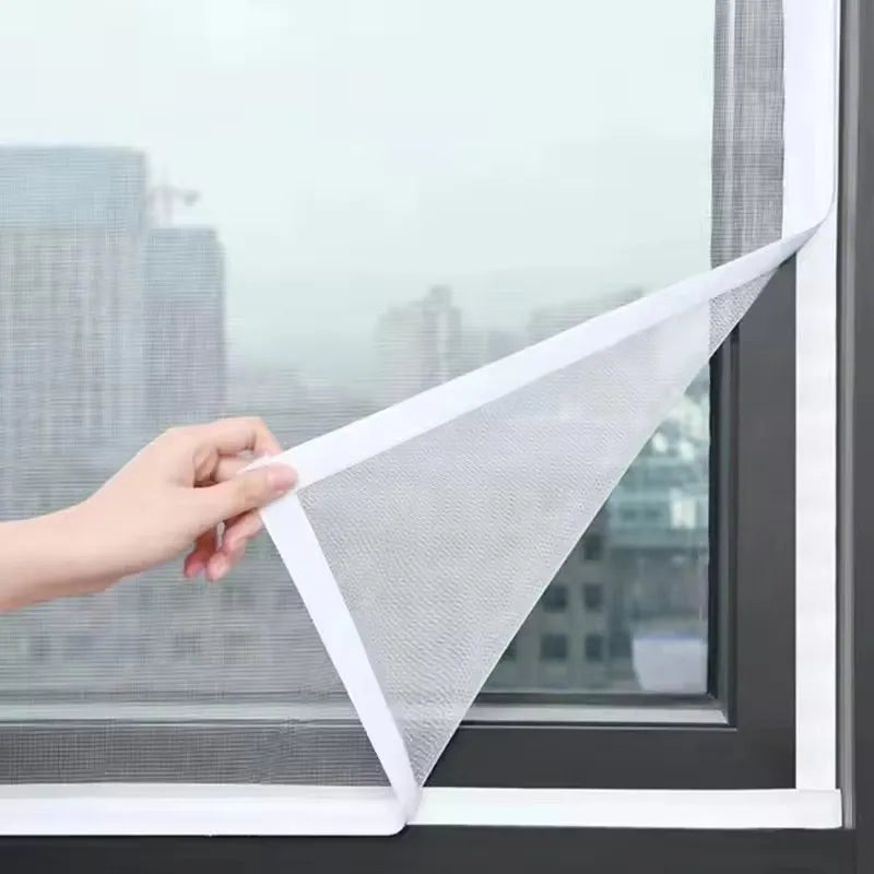 filet fenetre blanc maille fine moderne adhésif ruban anti moustiques invisible 100x150