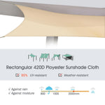 Détail du tissu polyester 420D de la voile d'ombrage avec finition PU