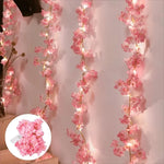 guirlande fleurs artificielles rose clips décoration chambre mariage 20led fluorescent