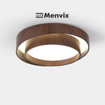 lampe led bois moderne minimaliste marron clair doré veineux lumières télécommande adjustable