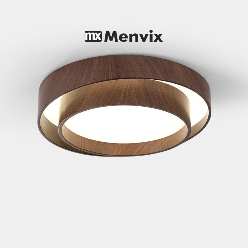 lampe led bois moderne minimaliste marron clair doré veineux lumières télécommande adjustable