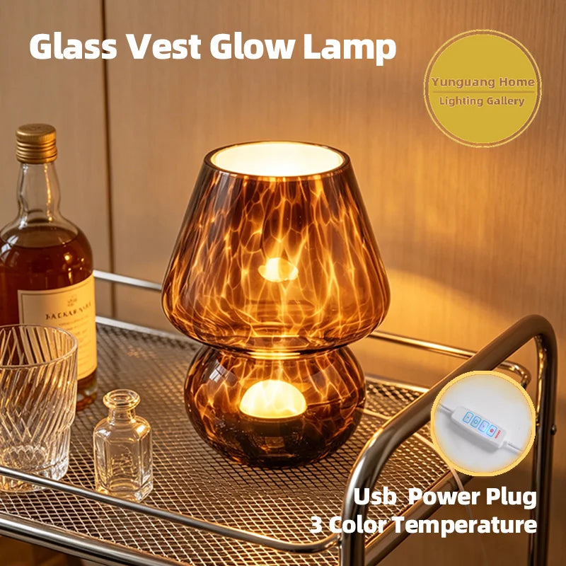 lampe poser contemporaine marron blanc jaune texture marbrée motifs géométriques opacité minimaliste