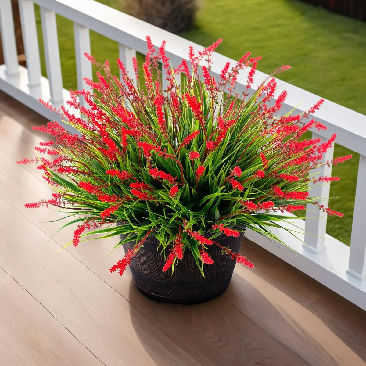 plantes artificielles rouge vert violet fleurs cônes feuilles modernes extérieur intérieur décoration maison chambre