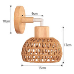 lampe murale tissu tressé bois naturel éclairage moderne rustique entrée chambre coucher