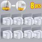 rangements adhésifs clips balai aspirateur moderne transparent blanc gris multifonctionnels