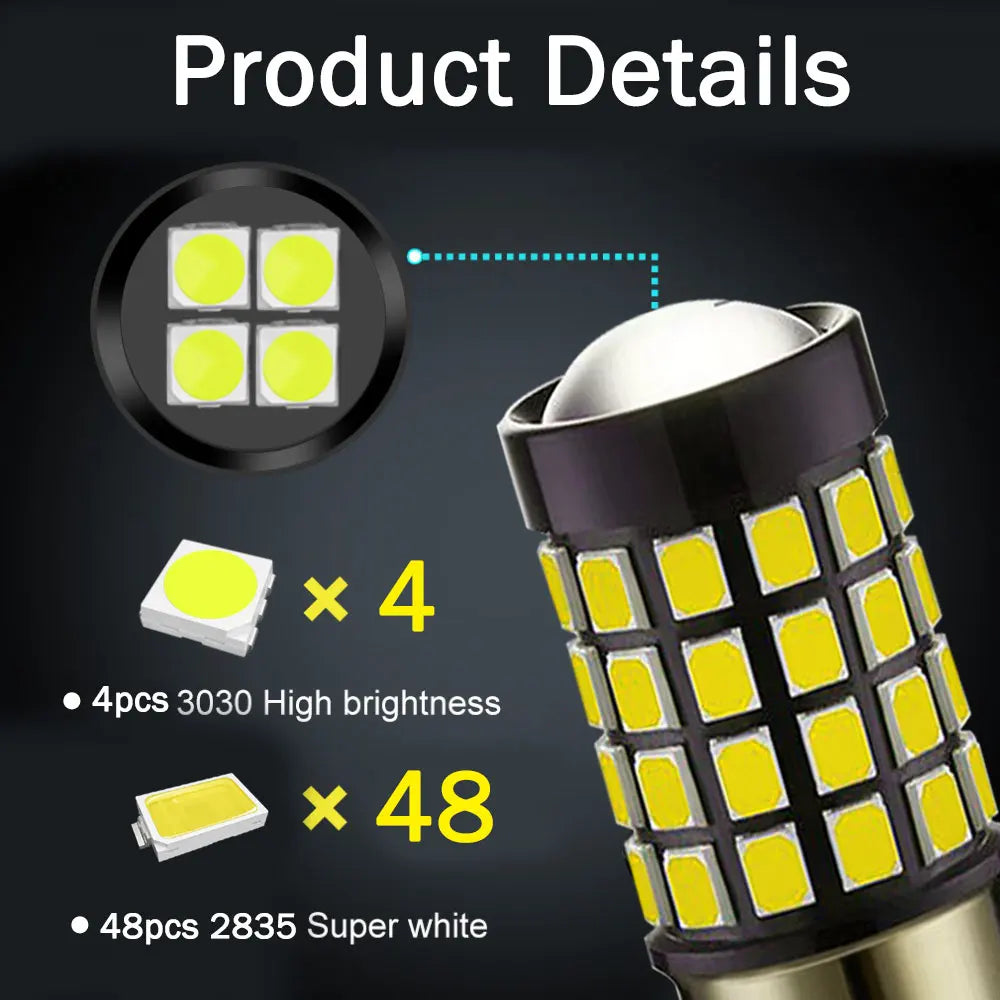 ampoule led blanc jaune moderne 12v t20 7443 carrés lumineux deux modes luminosité