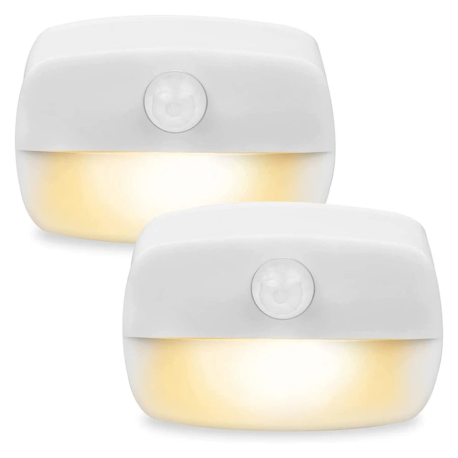 veilleuse led détecteur mouvement blanc moderne adhésif batteries aaa 62x42x22 mm