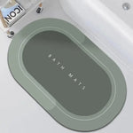 tapis bain gris vert moderne minimaliste lavable main machine usage maison salle bain