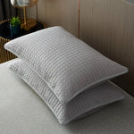 housse coussin moderne motif géométrique gris bleu clair rose pâle non toxique imperméable anti
