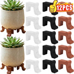 supports pots fleurs marron noir blanc clips drainage moderne minimalisteiaux