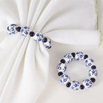 bracelet boho chic bleues fleurs blanc respectueux environnement