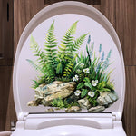 autocollants décoration maison motifs animaux félins yeux sourires fleurs lotus fougères rochers