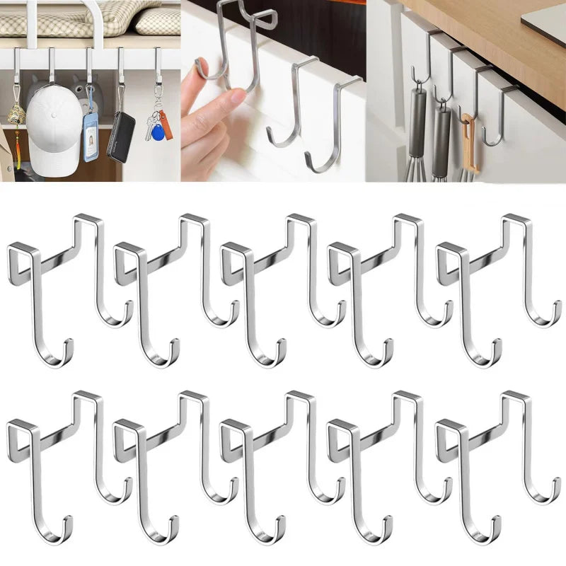 crochet mural inoxydable moderne porte salle bain cuisine chambre argente silver fixe suspension rangement