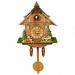 horloge coucou murale rustique bois sculpté figurines animales salon chambre coucher