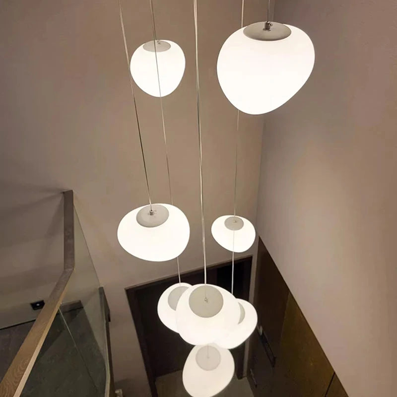 suspension lumineuse moderne acrylique blanc 18 têtes 249 flux lumineux led rc dimmable