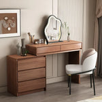 maquillage moderne tabouret plateau amovible tiroirs blanc bois naturel