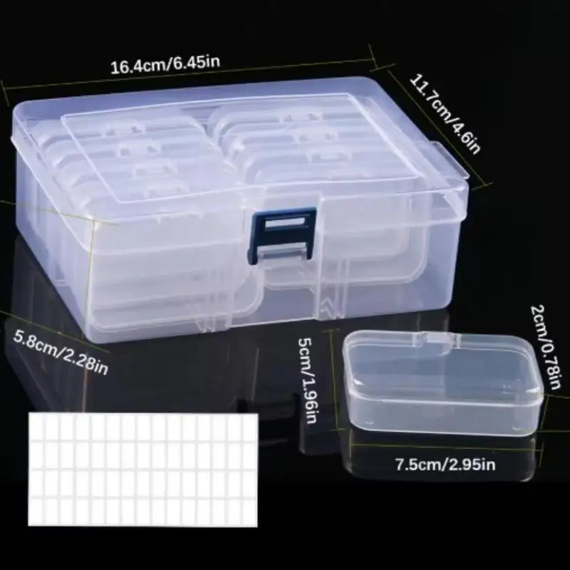 boîtes rangement transparentes modernes pratique poignée grille tailles broderie peinture diamant mosaïque strass bijoux