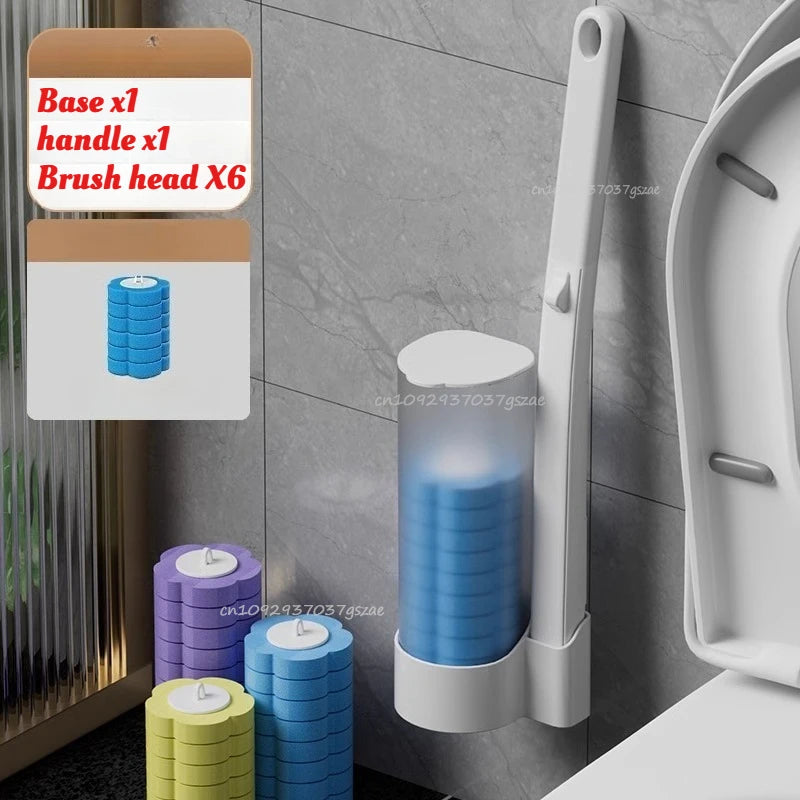 brosse toilette jetable bleu violet moderne rangement salle bain hygiène nettoyage durable chambre